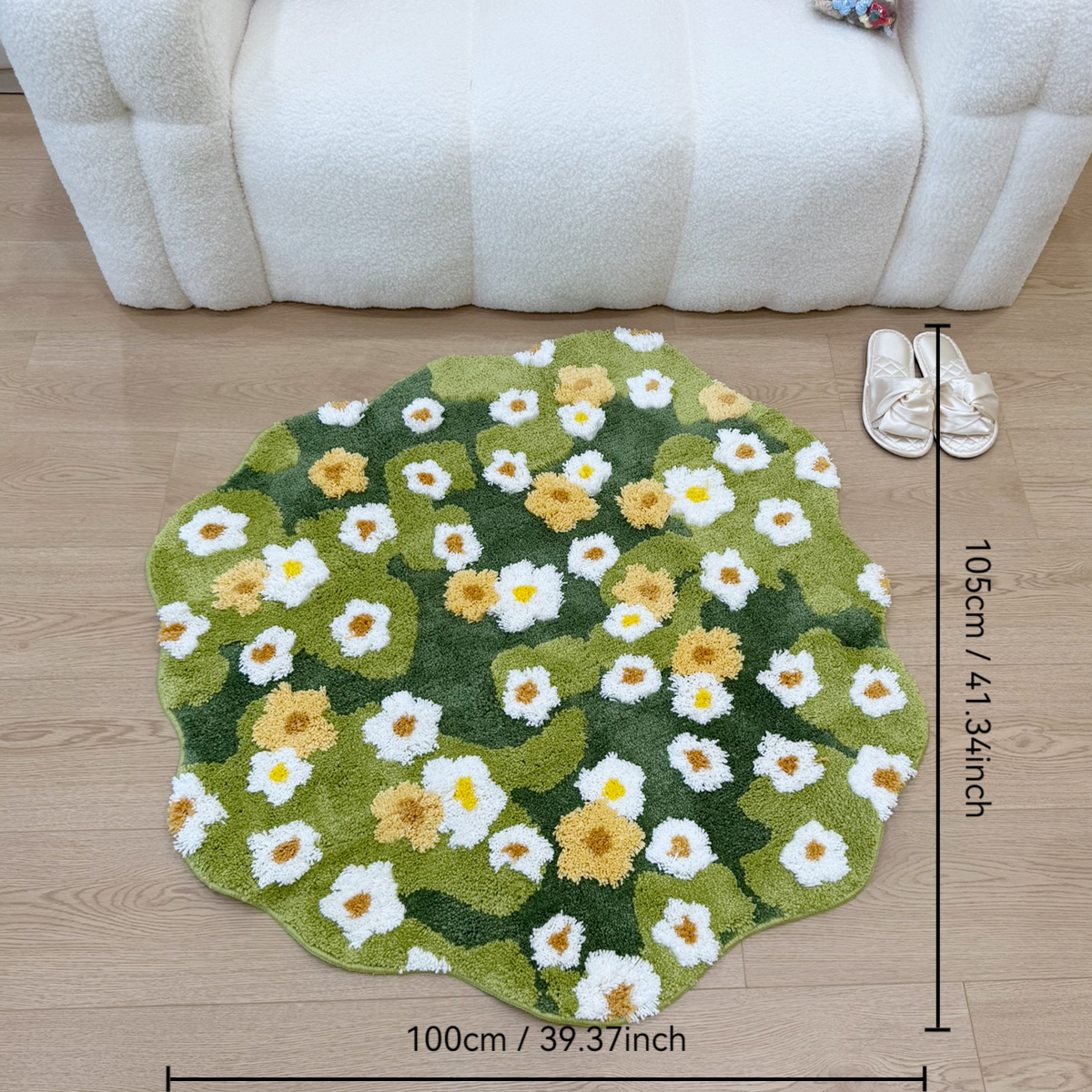 Green Meadow Daisy Tufted Rug, - огляд і ціна Maranta Prayer Plant