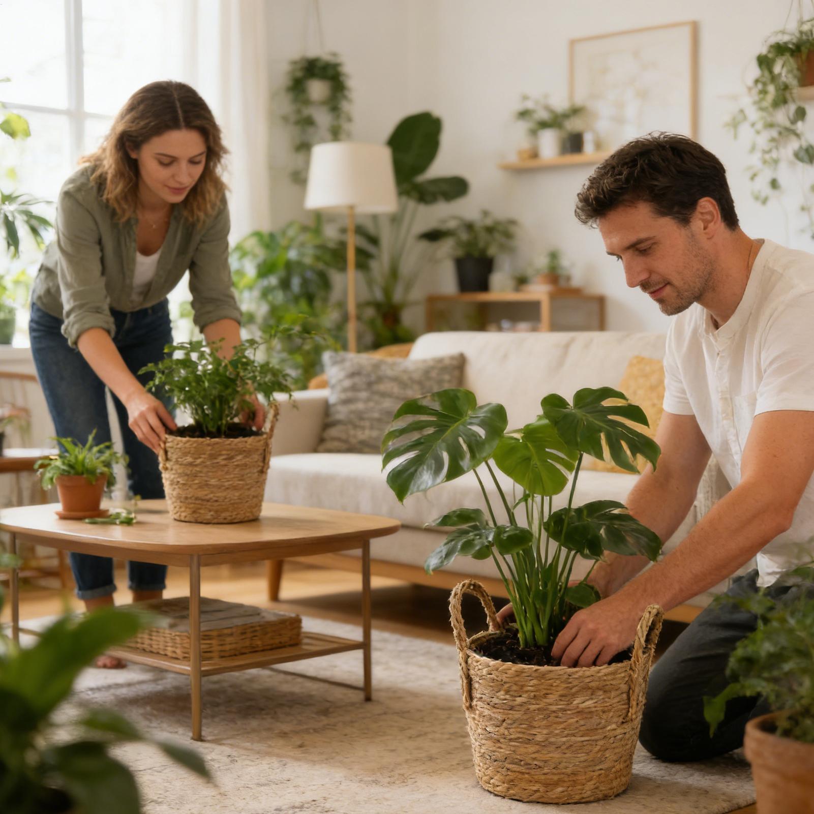 Planter Basket Straw Flowerpot - огляд і ціна Pilea Peperomioides